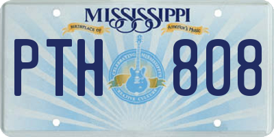 MS license plate PTH808