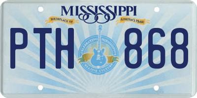 MS license plate PTH868