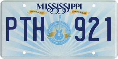 MS license plate PTH921