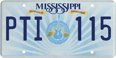 MS license plate PTI115