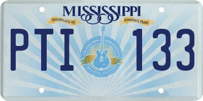 MS license plate PTI133