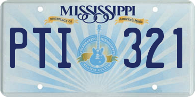 MS license plate PTI321