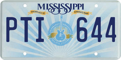 MS license plate PTI644