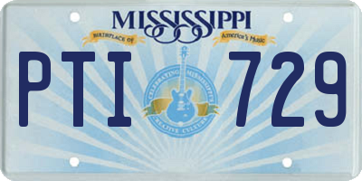 MS license plate PTI729