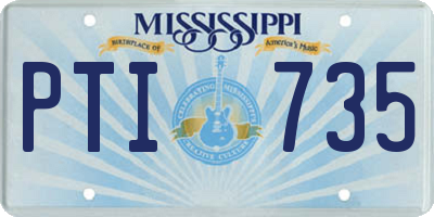 MS license plate PTI735