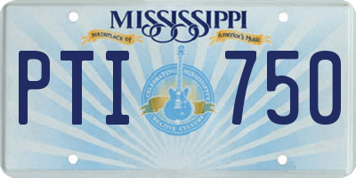 MS license plate PTI750