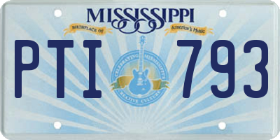 MS license plate PTI793