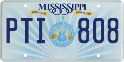 MS license plate PTI808