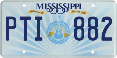 MS license plate PTI882