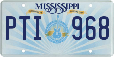 MS license plate PTI968