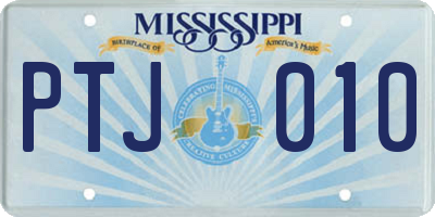 MS license plate PTJ010