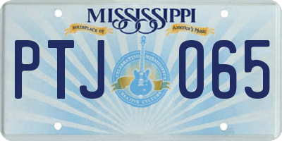MS license plate PTJ065