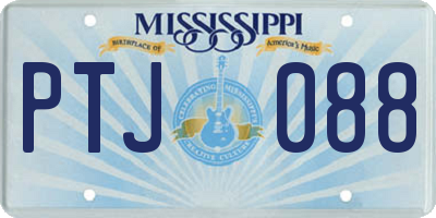 MS license plate PTJ088