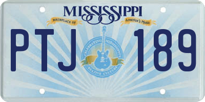 MS license plate PTJ189