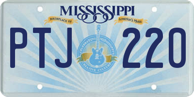 MS license plate PTJ220