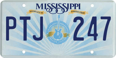 MS license plate PTJ247