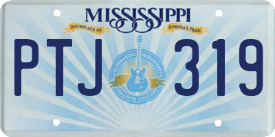MS license plate PTJ319