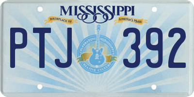 MS license plate PTJ392