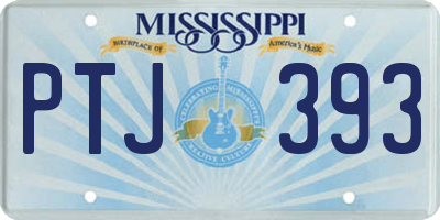 MS license plate PTJ393