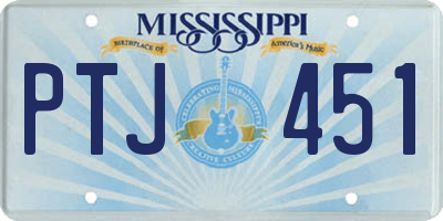 MS license plate PTJ451