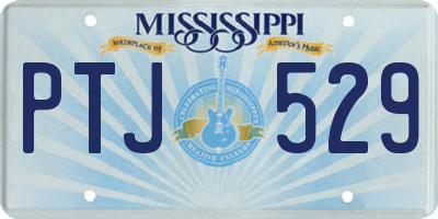 MS license plate PTJ529