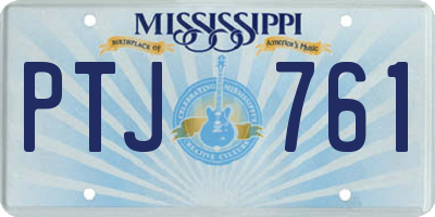 MS license plate PTJ761