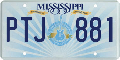MS license plate PTJ881