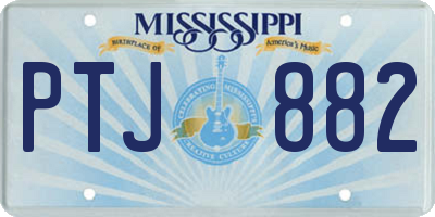 MS license plate PTJ882