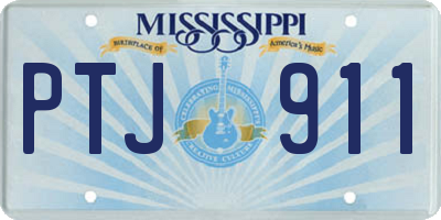 MS license plate PTJ911