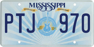 MS license plate PTJ970