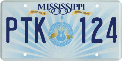 MS license plate PTK124