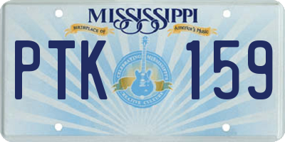 MS license plate PTK159