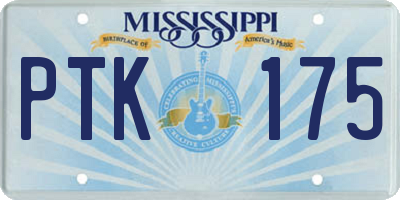 MS license plate PTK175