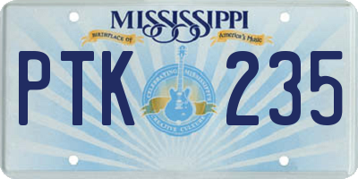 MS license plate PTK235