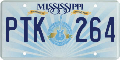 MS license plate PTK264