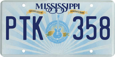 MS license plate PTK358
