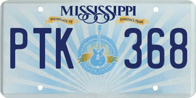 MS license plate PTK368