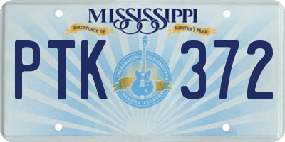 MS license plate PTK372