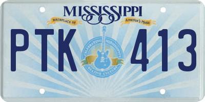 MS license plate PTK413