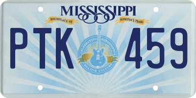 MS license plate PTK459