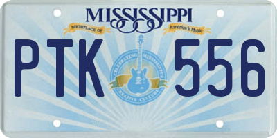 MS license plate PTK556