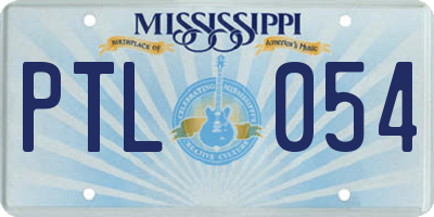 MS license plate PTL054