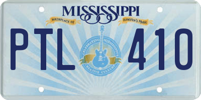 MS license plate PTL410