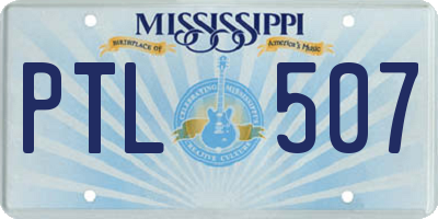 MS license plate PTL507