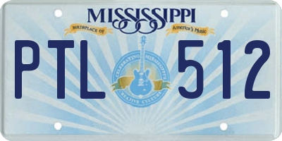 MS license plate PTL512