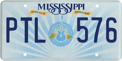 MS license plate PTL576