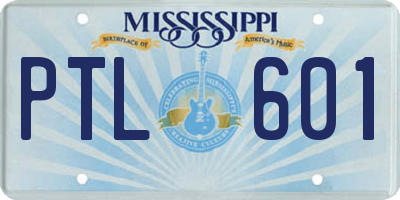 MS license plate PTL601