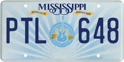 MS license plate PTL648