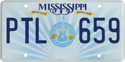 MS license plate PTL659