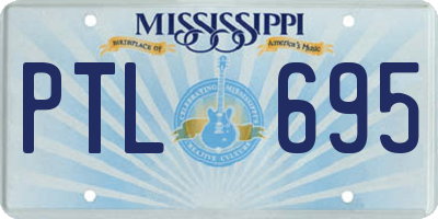 MS license plate PTL695